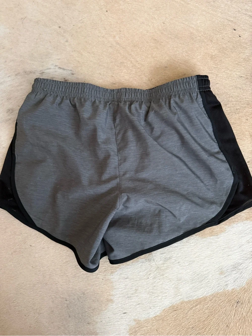 Nike girls Gray Running Shorts with Black Trim